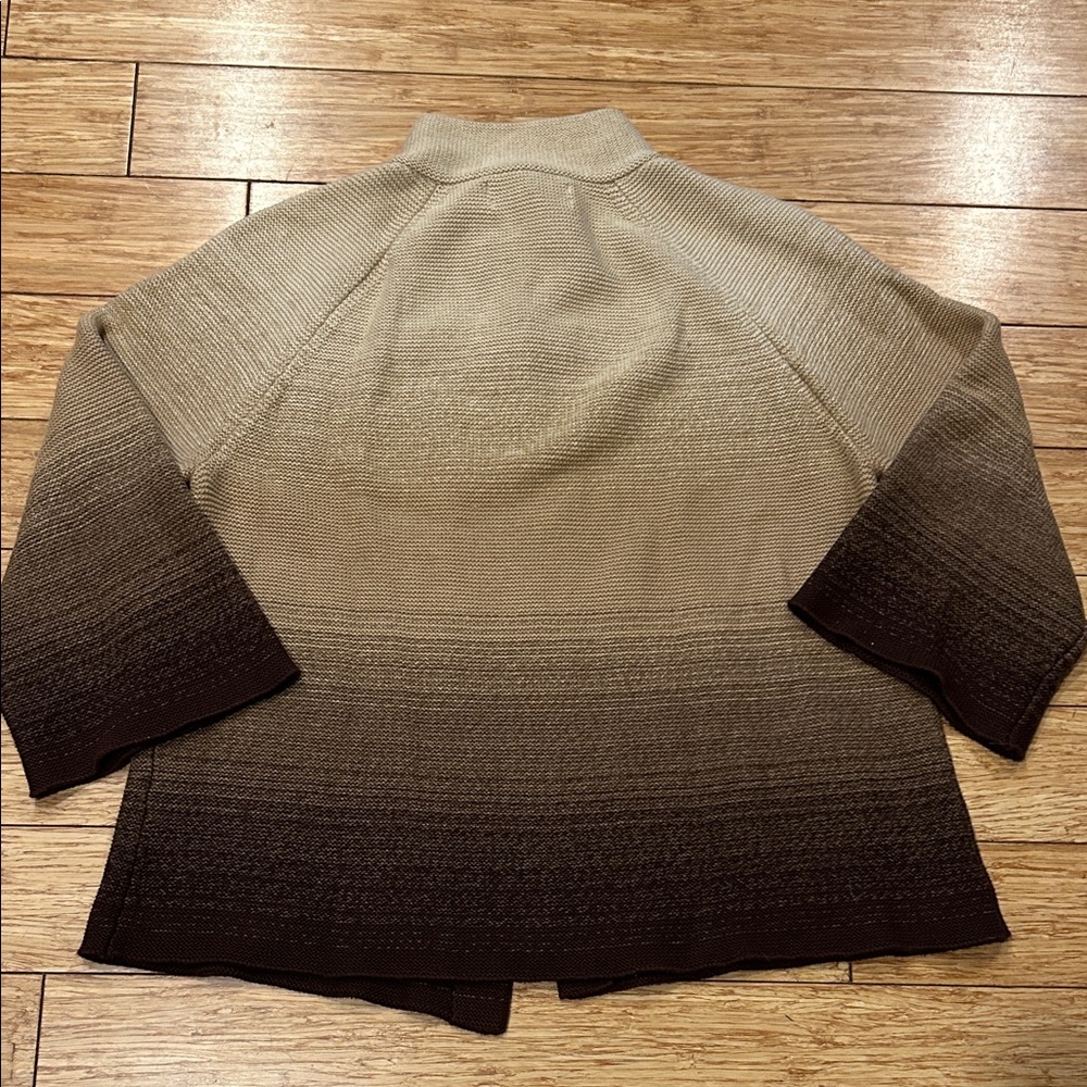 Jones New York Cream to Brown Scandi 3 Button Cardigan Sweater L - Picture 7 of 7